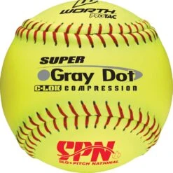 Worth Yellow Gray Dot SPN Softball Ball (UN)
